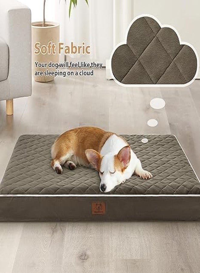 BLESSING PET SUPPLY Orthopedic Dog Beds for Dogs, Waterproof Dog Bed with Removable Washable Cover & Anti-Slip Bottom, Egg Crate Foam Pet Bed Mat, Multi-Needle Quilting (Dark Green, 47.0" L x 29.0" W x 3.5" Th) - Image 5